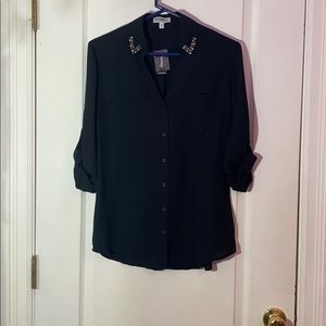 Black Blouse With Rhinestones